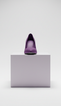 Pointed-toe purple leather pump